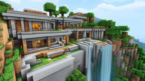 Contemporary Home Built into a Cliff with Water Feature