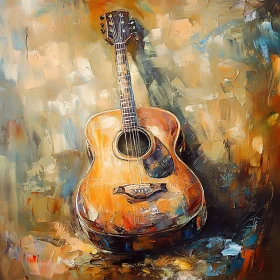 Acoustic Guitar in Abstract Art