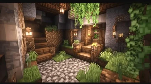 Minecraft Rustic Room with Natural Elements