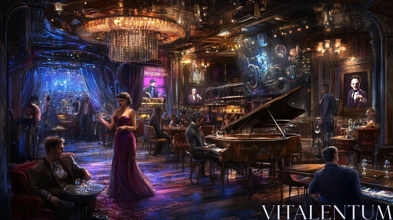 Elegant Nightlife Setting in a Luxurious Bar AI Image