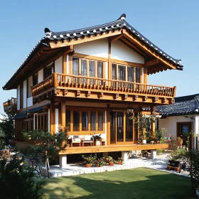 Serene Traditional Asian Wooden Home