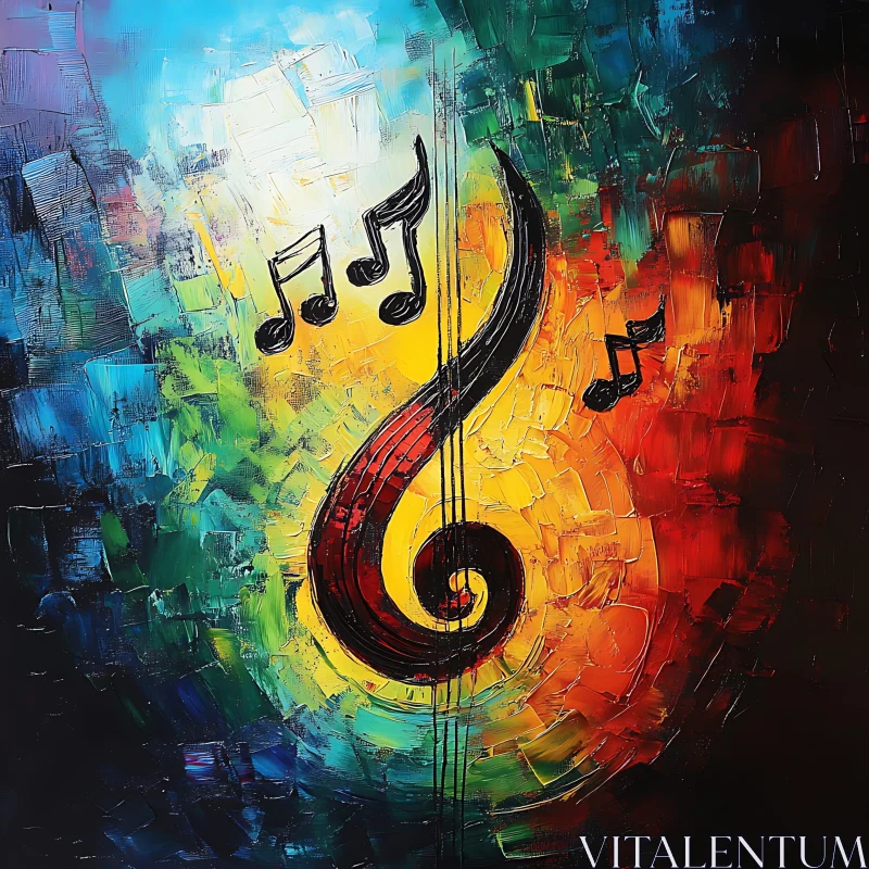 Colorful Musical Abstract Painting AI Image