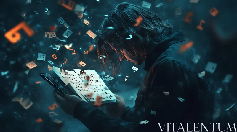 Ethereal Scene of Reader in Mystical Surroundings