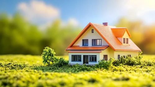 Idyllic Small House in a Green Field