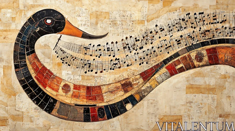 Musical Abstract Bird Composition AI Image