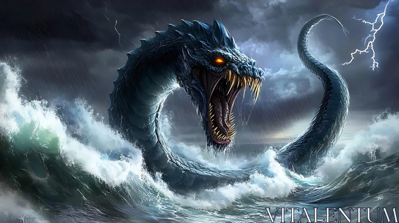 Mythical Dragon Battle in the Storm