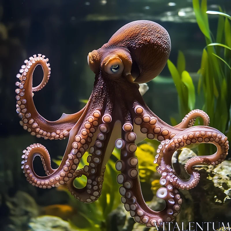 Elegant Octopus In Aquatic Setting AI Image