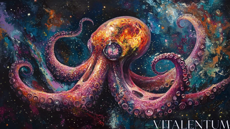 AI ART Galactic Octopus Surreal Art