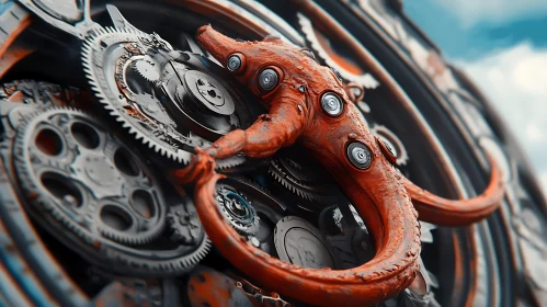 Blend of Organic and Mechanical Octopus