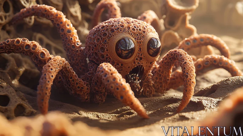 Detailed Fantasy Creature with Octopus Features AI Image