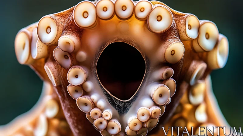 Detailed View of Octopus Tentacle Suction Cups AI Image