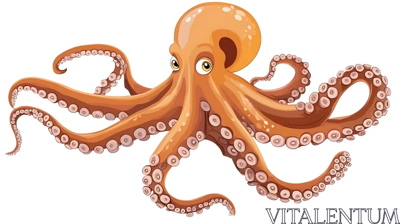 Marine Life Octopus Illustration AI Image