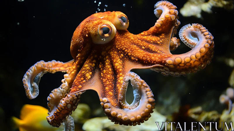 AI ART Detailed Octopus in Underwater Scene