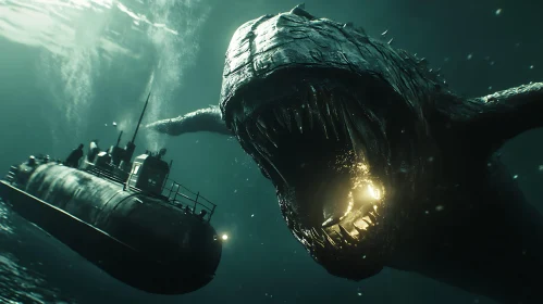 Submarine vs. Monstrous Underwater Beast