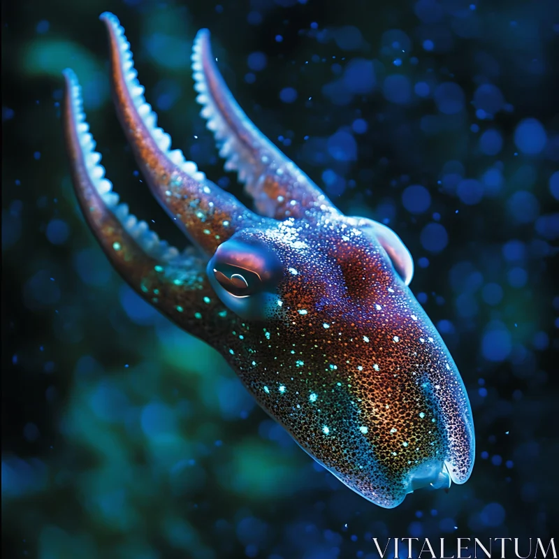 Glowing Marine Life: Cuttlefish AI Image