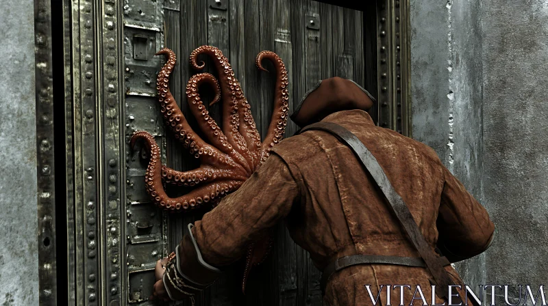 Intriguing Octopus Tentacles on Door with Explorer