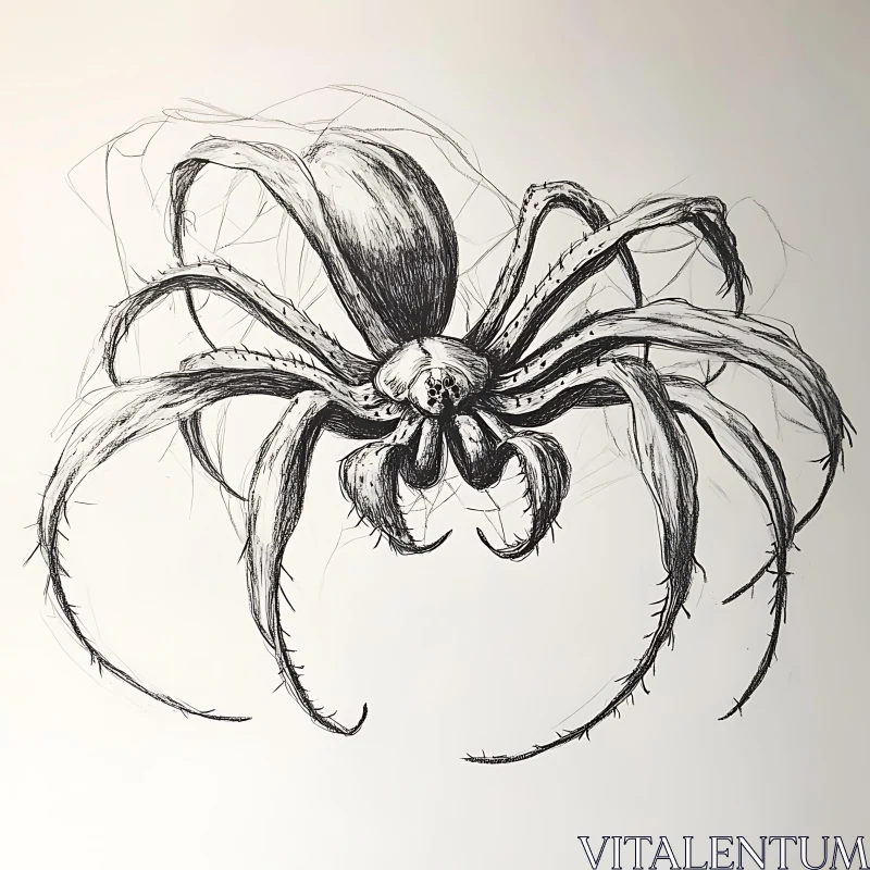 Spider Anatomy Sketch AI Image