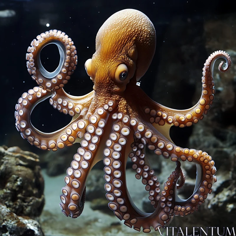 Intricate Details of an Ocean Octopus AI Image