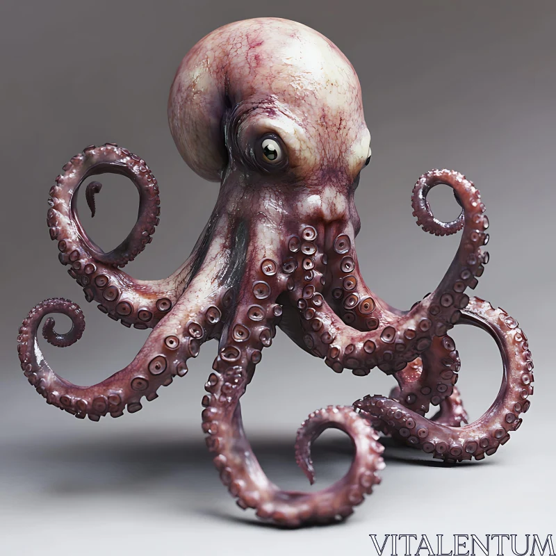 Octopus with Intricate Tentacles and Textures AI Image