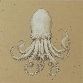 Detailed Marine Life Sketch: Octopus