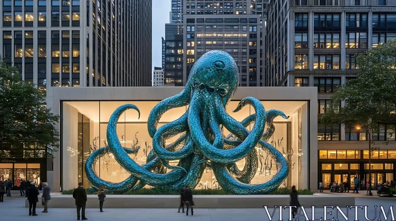 AI ART Contemporary Octopus Art in Cityscape