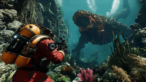 Diver vs. Giant Sea Monster