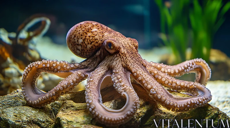 Detailed Underwater Octopus Scene AI Image