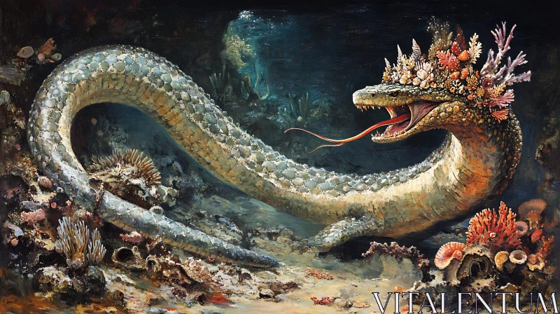 Fantasy Ocean Snake with Coral Crown