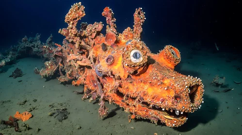 Coral-Encrusted Underwater Sculpture