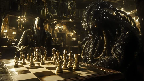 Enigmatic Chess Battle in a Dim Room