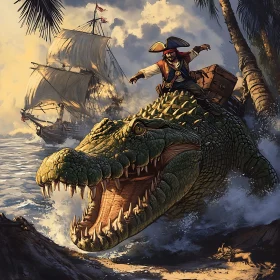 Epic Pirate and Crocodile Adventure by the Sea