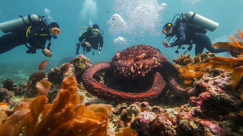 Underwater Exploration with Octopus and Coral