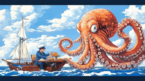 Sailor and Octopus Lunch Scene