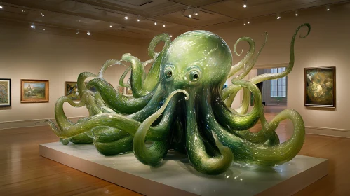 Artistic Glass Octopus Display