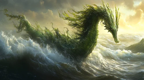 Mythical Sea Serpent in Turbulent Waters