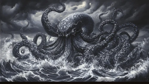 Tentacled Beast in Turbulent Waters