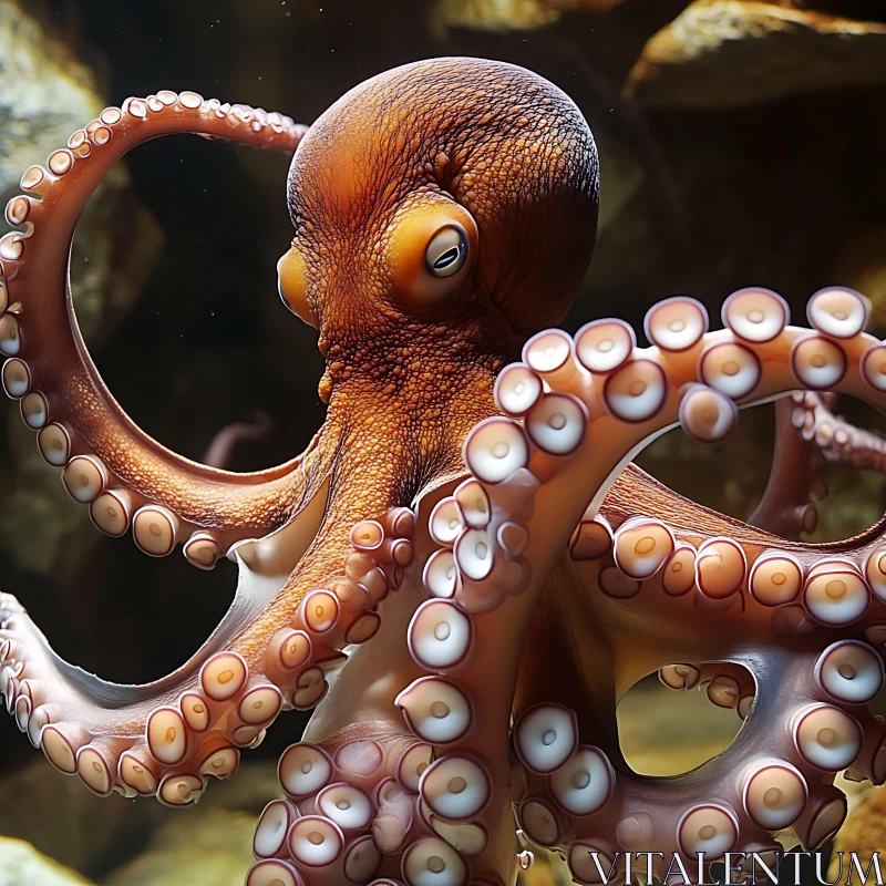 Detailed Octopus with Tentacles AI Image