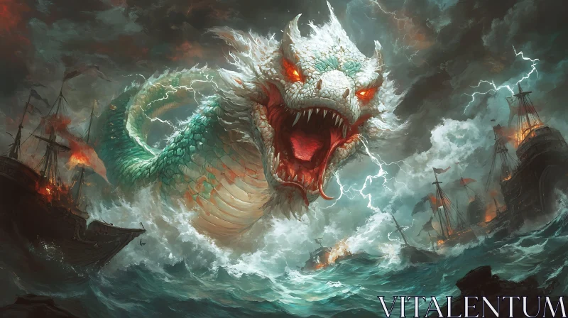 Kraken's Reign: Master of the Stormy Seas AI Image