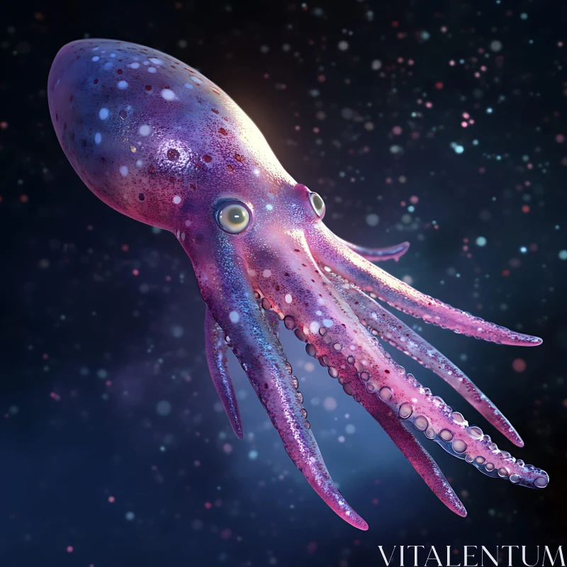 Ethereal Deep Sea Octopus Illustration AI Image