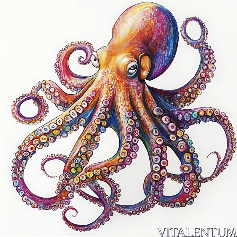 Vividly Detailed Marine Octopus Art AI Image