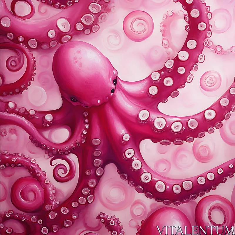 Pink Octopus in an Artistic Marine Display