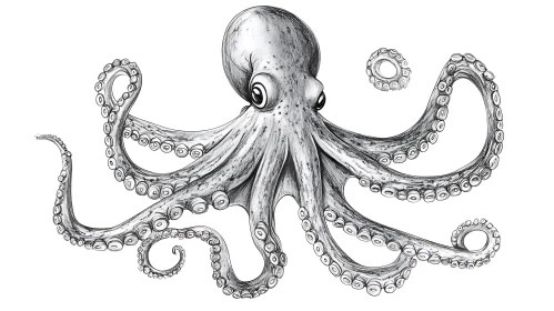 Monochrome Octopus Artwork