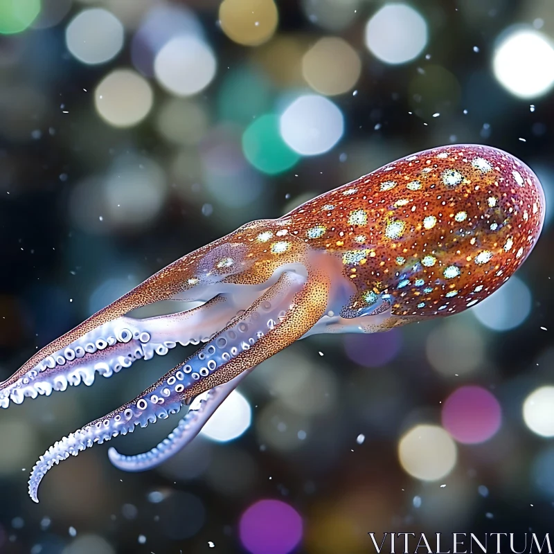 Underwater Image of a Beautiful Speckled Octopus AI Image