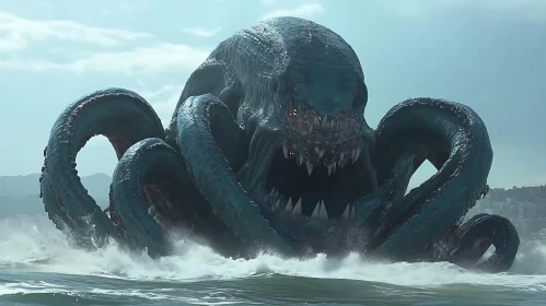 Gigantic Kraken-Like Creature in Ocean