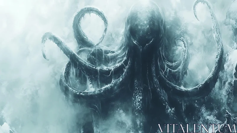 Ethereal Sea Monster with Tentacles AI Image