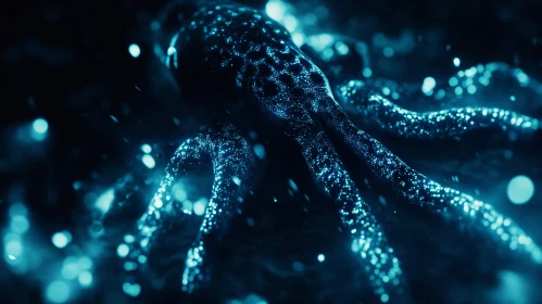 Glowing Octopus Underwater