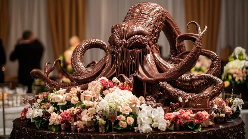 Intricate Chocolate Art Piece at Event