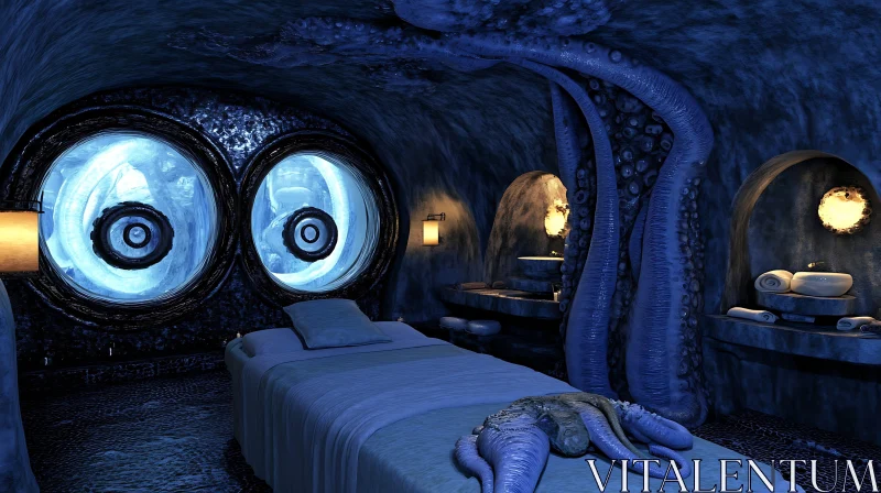 Underwater Fantasy Bedroom Design AI Image