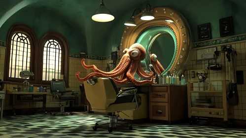 Octopus at the Barbershop