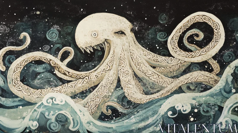 Intricate Fantasy Art of a Sea Monster Kraken AI Image